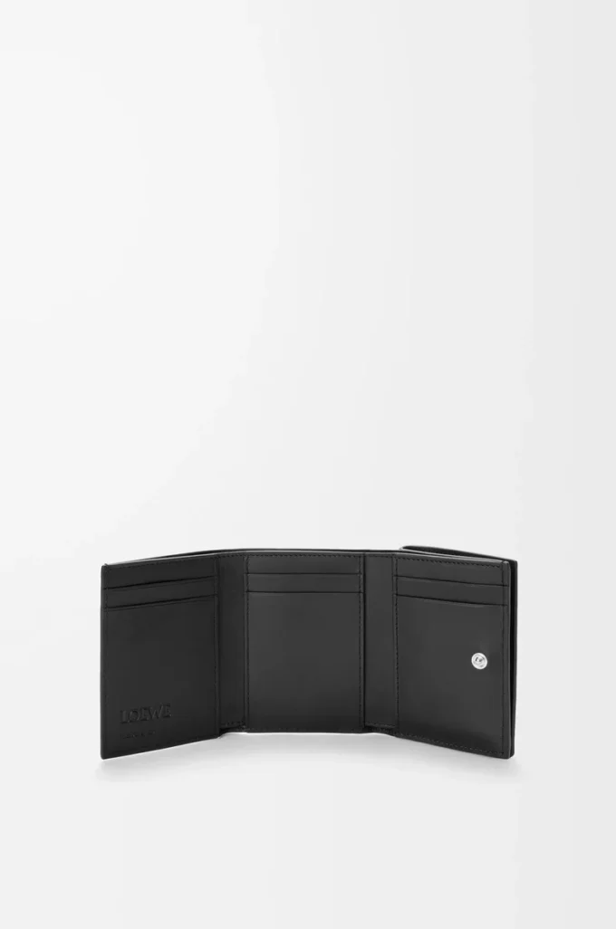 Trifold wallet in satin calfskin Black Trifold wallet in satin calfskin Black
