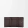 Trifold wallet in satin calfskin Dark Brown