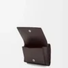 Trifold wallet in satin calfskin Dark Brown