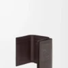 Trifold wallet in satin calfskin Dark Brown