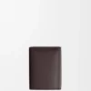 Trifold wallet in satin calfskin Dark Brown