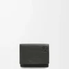 Trifold wallet in soft grained calfskin Black