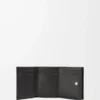 Trifold wallet in soft grained calfskin Black