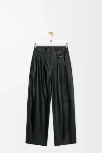 Trousers in nappa lambskin Black