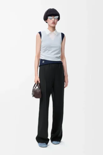 Trousers in wool Black