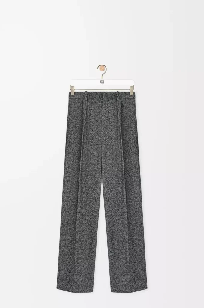 Trousers in wool blend Grey Melange