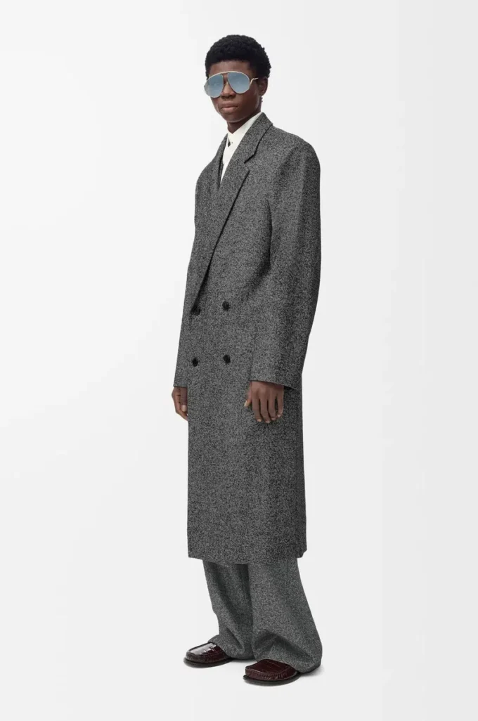 Trousers in wool blend Grey Melange