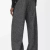 Trousers in wool blend Grey Melange