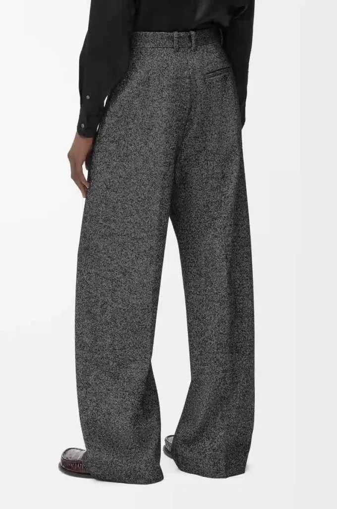Trousers in wool blend Grey Melange