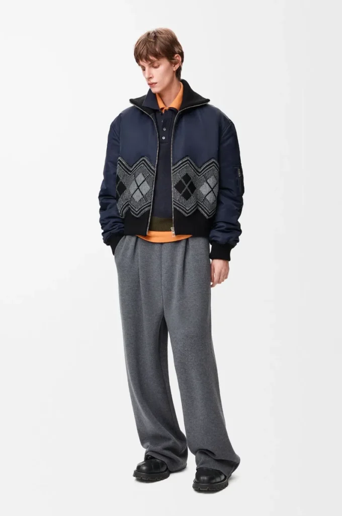 Trousers in wool Grey Melange