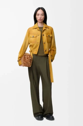 Trousers in wool Khaki Green