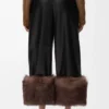 Turn-up trousers in nappa lambskin Black Turn-up trousers in nappa lambskin Black