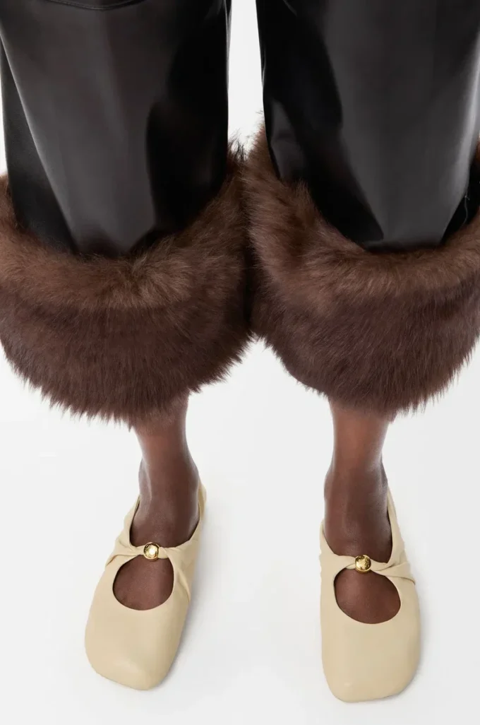 Turn-up trousers in nappa lambskin Black Turn-up trousers in nappa lambskin Black