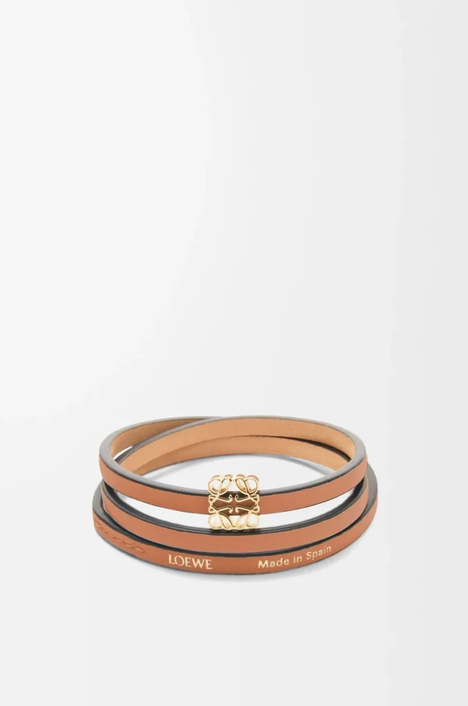 Twist bangle in calfskin Tan Twist bangle in calfskin Tan