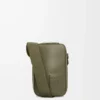 Vertical crossbody pocket in satin calfskin Khaki Green