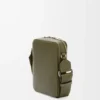Vertical crossbody pocket in satin calfskin Khaki Green