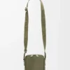 Vertical crossbody pocket in satin calfskin Khaki Green