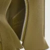 Vertical T Pocket in soft grained calfskin Olive