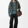 Vest in shearling Khaki Green Vest in shearling Khaki Green