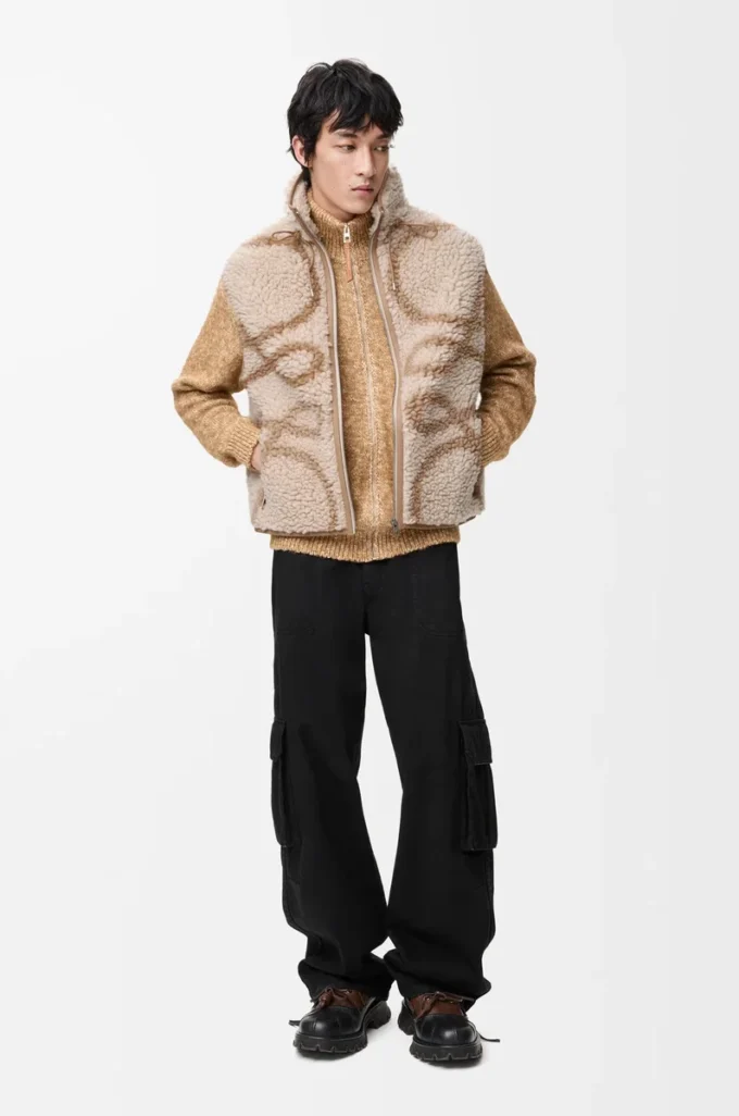 Vest in wool blend Beige/Khaki Green