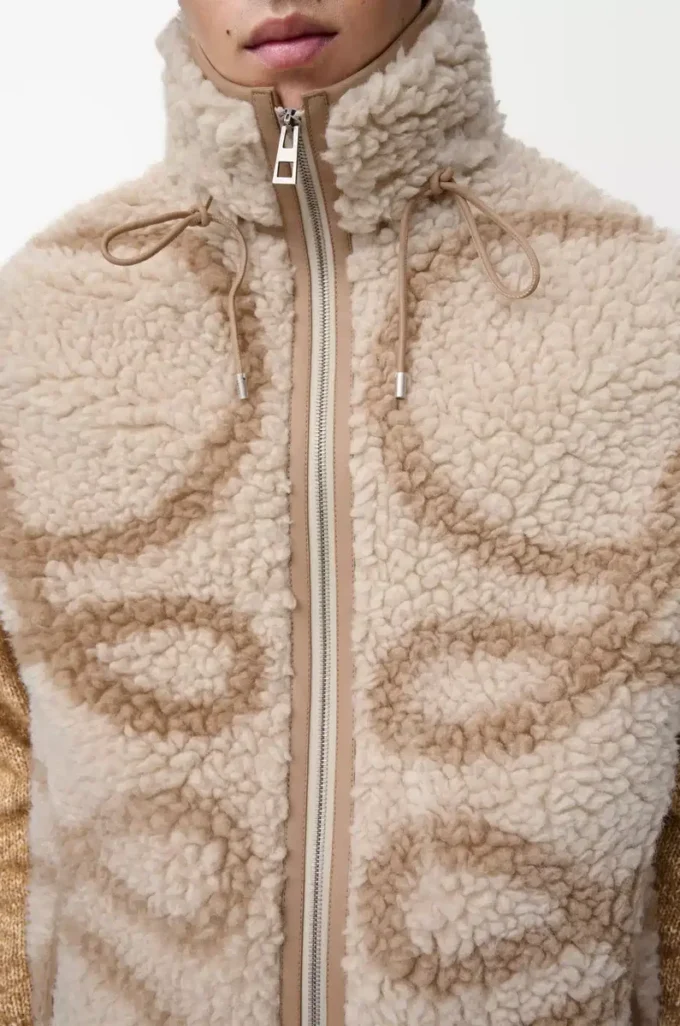 Vest in wool blend Beige/Khaki Green