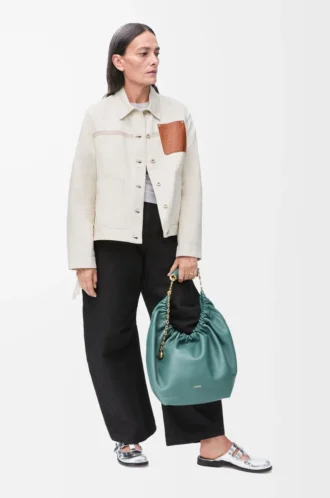 Workwear jacket in cotton and linen Ecru