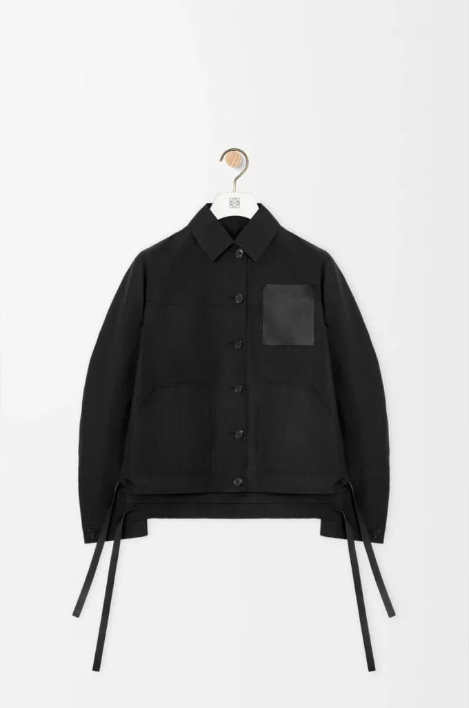 Workwear jacket in cupro blend Black Workwear jacket in cupro blend Black