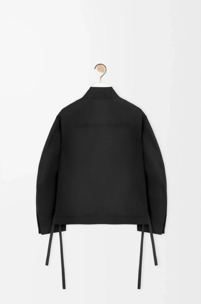 Workwear jacket in cupro blend Black Workwear jacket in cupro blend Black