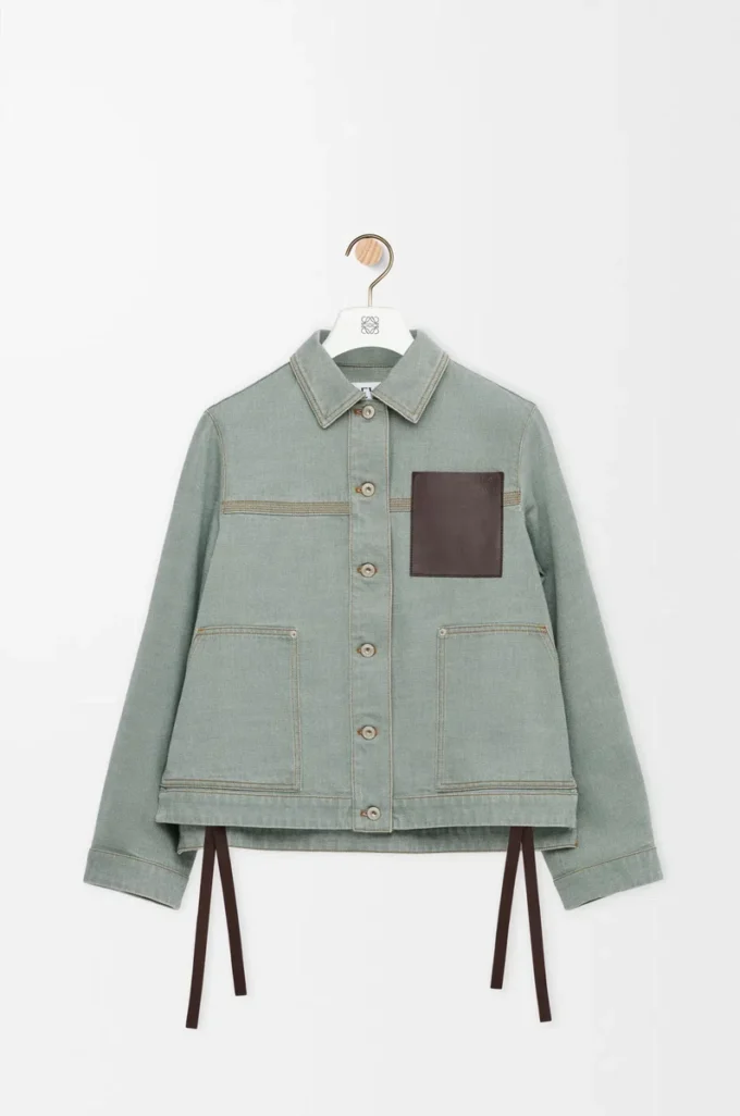 Workwear jacket in denim Khaki Green Workwear jacket in denim Khaki Green