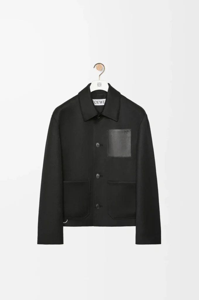 Workwear jacket in wool and cashmere Black Workwear jacket in wool and cashmere Black