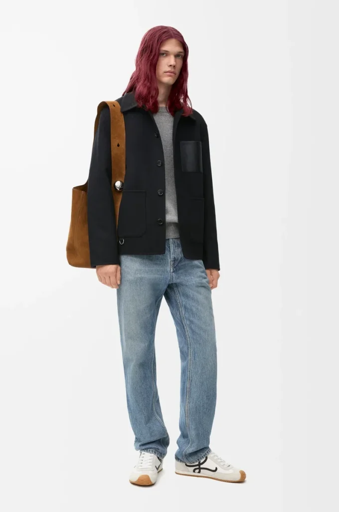 Workwear jacket in wool and cashmere Black Workwear jacket in wool and cashmere Black