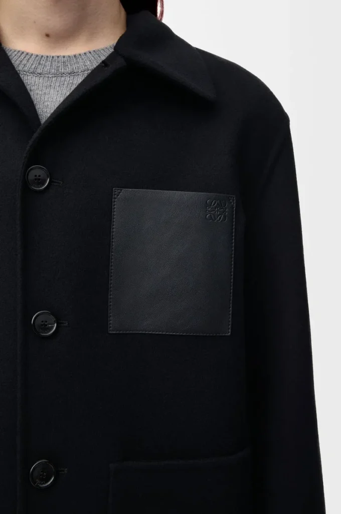 Workwear jacket in wool and cashmere Black Workwear jacket in wool and cashmere Black