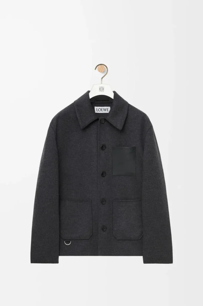 Workwear jacket in wool and cashmere Charcoal Melange Workwear jacket in wool and cashmere Charcoal Melange