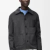 Workwear jacket in wool and cashmere Charcoal Melange Workwear jacket in wool and cashmere Charcoal Melange