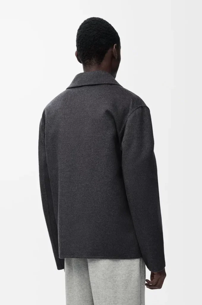 Workwear jacket in wool and cashmere Charcoal Melange Workwear jacket in wool and cashmere Charcoal Melange