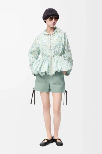 Workwear shorts in denim Khaki Green