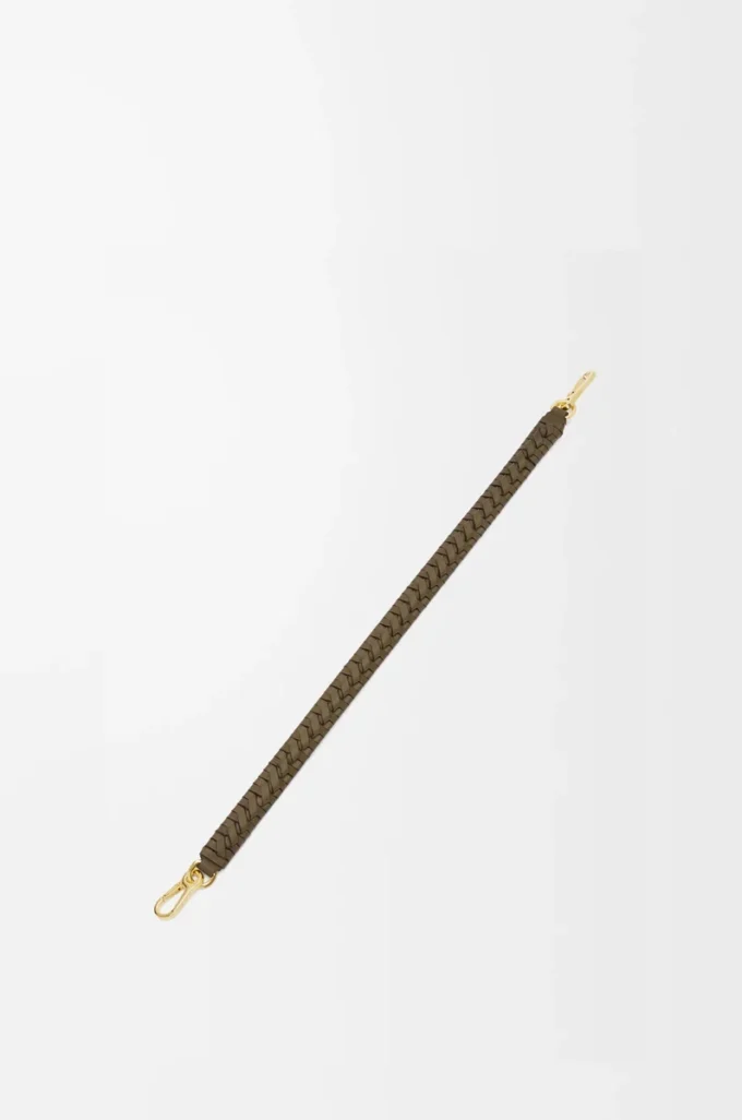 Woven spiral strap in classic calfskin Dark Khaki Woven spiral strap in classic calfskin Dark Khaki
