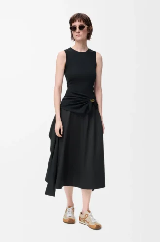 Wrap skirt in cotton Black