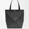 XL Puzzle Fold tote in shiny calfskin Black XL Puzzle Fold tote in shiny calfskin Black