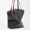 XL Puzzle Fold tote in shiny calfskin Black XL Puzzle Fold tote in shiny calfskin Black