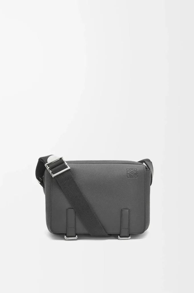 XS Military messenger bag in soft grained calfskin Anthracite XS Military messenger bag in soft grained calfskin Anthracite