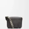 XS Military messenger bag in supple smooth calfskin and jacquard Dark Grey XS Military messenger bag in supple smooth calfskin and jacquard Dark Grey