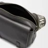XS Military messenger bag in supple smooth calfskin and jacquard Dark Grey XS Military messenger bag in supple smooth calfskin and jacquard Dark Grey