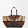 XXL Puzzle Fold Tote in raffia Natural/Honey Gold XXL Puzzle Fold Tote in raffia Natural/Honey Gold