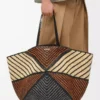 XXL Puzzle Fold Tote in raffia Natural/Honey Gold XXL Puzzle Fold Tote in raffia Natural/Honey Gold
