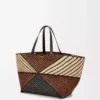 XXL Puzzle Fold Tote in raffia Natural/Honey Gold XXL Puzzle Fold Tote in raffia Natural/Honey Gold