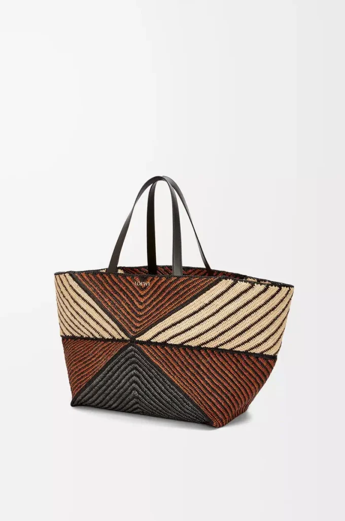 XXL Puzzle Fold Tote in raffia Natural/Honey Gold XXL Puzzle Fold Tote in raffia Natural/Honey Gold