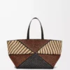 XXL Puzzle Fold Tote in raffia Natural/Honey Gold XXL Puzzle Fold Tote in raffia Natural/Honey Gold