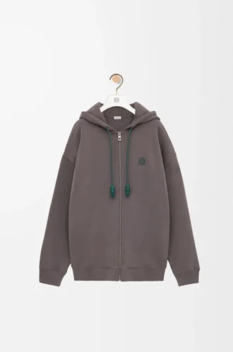 Zip-up hoodie in cotton Dark Grey