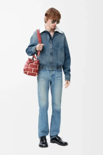 Zip-up jacket in denim Blue